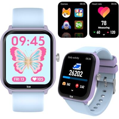ICE-WATCH Ice Smart Junior 3.0 Purple Soft Blue 1,75 AMOLED Relógio roxo para menina com correia de silicone (1,75 polegadas) ICE-WATCH Ice Smart Junior 3.0 Purple Soft Blue 1,75 AMOLED Relógio roxo para menina com correia de silicone (1,75 polegadas)