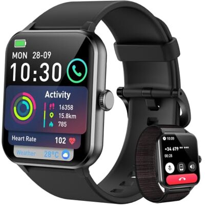 Blackview Smartwatch homem (Fazer/Receber chamadas), 1,85" relógio inteligente homem pulso / oxímetro / sono, Whatsapp mensagens, pulseira atividade 100 modos desportivos, podómetro, Android iOS Blackview Smartwatch homem (Fazer/Receber chamadas), 1,85" relógio inteligente homem pulso / oxímetro / sono, Whatsapp mensagens, pulseira atividade 100 modos desportivos, podómetro, Android iOS