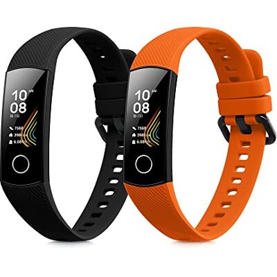 kwmobile Pulseira compatível com HONOR Band 5 / Band 4 bracelete 2 correias de silicone flexíveis tamanho ajustável kwmobile Pulseira compatível com HONOR Band 5 / Band 4 bracelete 2 correias de silicone flexíveis tamanho ajustável