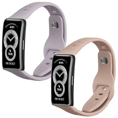 kwmobile Pulseira compatível com Huawei Band 10/9 / 8 bracelete 2 correias de silicone flexíveis tamanho ajustável, lilás / rosa pálido, moderno kwmobile Pulseira compatível com Huawei Band 10/9 / 8 bracelete 2 correias de silicone flexíveis tamanho ajustável, lilás / rosa pálido, moderno
