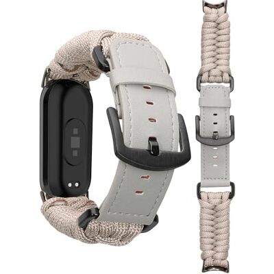 kwmobile Pulseira compatível com Xiaomi Mi Band 10 / Mi Band 9/8 correia trançada de couro PU e nylon para Smartwatch tamanho ajustável creme kwmobile Pulseira compatível com Xiaomi Mi Band 10 / Mi Band 9/8 correia trançada de couro PU e nylon para Smartwatch tamanho ajustável creme