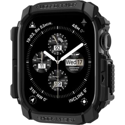 Spigen Capa Rugged Armor compatível com Apple Watch Serie 11/10 46 mm (2025/2024) preto mate Spigen Capa Rugged Armor compatível com Apple Watch Serie 11/10 46 mm (2025/2024) preto mate