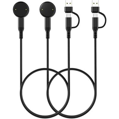 TiMOVO Carregador de 2 unidades compatível com Amazfit Bip 6/Active 2 Bip 6 2 em 1 tipo C, cabo de carregamento de substituição com suporte para relógio inteligente, 3,3 pés/1 m TiMOVO Carregador de 2 unidades compatível com Amazfit Bip 6/Active 2 Bip 6 2 em 1 tipo C, cabo de carregamento de substituição com suporte para relógio inteligente, 3,3 pés/1 m
