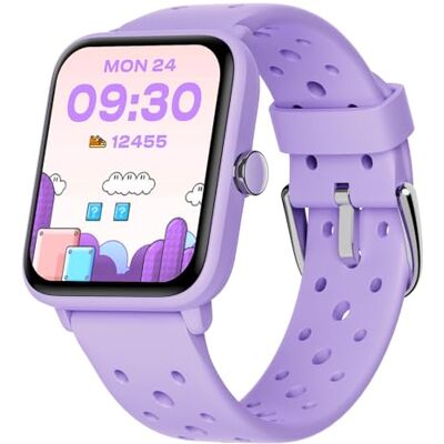 BIGGERFIVE Pulseira de atividade sem App meninas 5 a 14 anos, relógio inteligente com podómetro, resistente à água 5 ATM, monitor de sono, despertador vibratório, jogos de quebra-cabeças, lilás poroso BIGGERFIVE Pulseira de atividade sem App meninas 5 a 14 anos, relógio inteligente com podómetro, resistente à água 5 ATM, monitor de sono, despertador vibratório, jogos de quebra-cabeças, lilás poroso