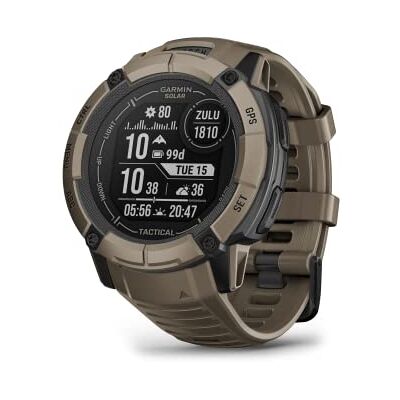 Garmin Instinct 2X Solar edição tática, relógio inteligente GPS resistente, lanterna integrada, calculadora balística, capacidade de carga solar, cor castanho coiote Garmin Instinct 2X Solar edição tática, relógio inteligente GPS resistente, lanterna integrada, calculadora balística, capacidade de carga solar, cor castanho coiote