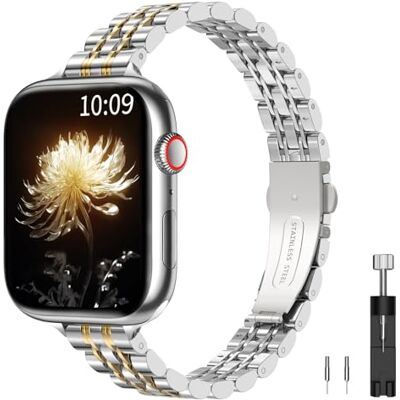 TiMOVO Pulseira metálica compatível com Apple Watch Series 11 42 mm TiMOVO Pulseira metálica compatível com Apple Watch Series 11 42 mm