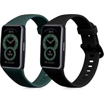 kwmobile Pulseira compatível com Huawei Band 6 bracelete 2 correias de silicone flexíveis tamanho ajustável kwmobile Pulseira compatível com Huawei Band 6 bracelete 2 correias de silicone flexíveis tamanho ajustável