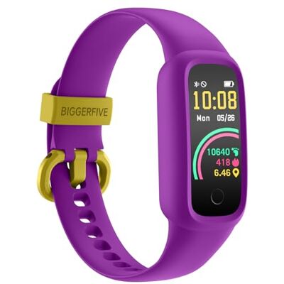 BIGGERFIVE Vigor 2 L Relógio Fitness para Crianças de 5 a 15 Anos, Rastreador de Atividade, Monitor de Frequência Cardíaca e Sono, Impermeável IP68, Podómetro, Contador de Calorias, Roxo BIGGERFIVE Vigor 2 L Relógio Fitness para Crianças de 5 a 15 Anos, Rastreador de Atividade, Monitor de Frequência Cardíaca e Sono, Impermeável IP68, Podómetro, Contador de Calorias, Roxo