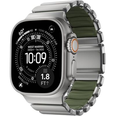 NOMAD Stratos Band I Correia para Apple Watch 42/44/45/46/49 mm, design híbrido NOMAD Stratos Band I Correia para Apple Watch 42/44/45/46/49 mm, design híbrido