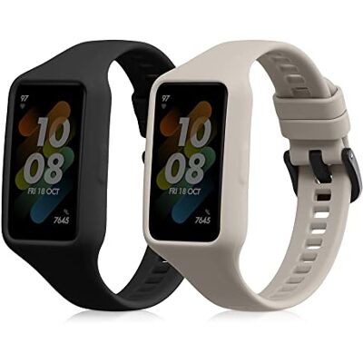 kwmobile Pulseira compatível com Huawei Band 7 / Band 6 / Honor Band 6 bracelete 2 correias de silicone flexíveis tamanho ajustável kwmobile Pulseira compatível com Huawei Band 7 / Band 6 / Honor Band 6 bracelete 2 correias de silicone flexíveis tamanho ajustável