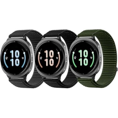 TiMOVO 3 correias elásticas compatíveis com Samsung Galaxy Watch 9 40/44 mm Correia desportiva de nylon compatível com Samsung Galaxy Watch 8 Classic de 46 mm, correia de substituição para mulher e TiMOVO 3 correias elásticas compatíveis com Samsung Galaxy Watch 9 40/44 mm Correia desportiva de nylon compatível com Samsung Galaxy Watch 8 Classic de 46 mm, correia de substituição para mulher e