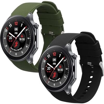 kwmobile Pulseira compatível com OnePlus Watch 3/2 / 2R / Oppo Watch X2 bracelete 2 correias de silicone flexíveis tamanho ajustável kwmobile Pulseira compatível com OnePlus Watch 3/2 / 2R / Oppo Watch X2 bracelete 2 correias de silicone flexíveis tamanho ajustável