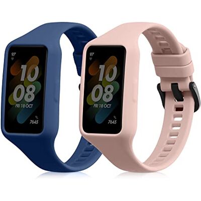 kwmobile Pulseira compatível com Huawei Band 7 / Band 6 / Honor Band 6 bracelete 2 correias de silicone flexíveis tamanho ajustável kwmobile Pulseira compatível com Huawei Band 7 / Band 6 / Honor Band 6 bracelete 2 correias de silicone flexíveis tamanho ajustável