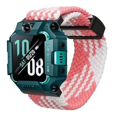 kwmobile Pulseira compatível com imoo Watch Phone Z1 / Z7 / Z6 bracelete correia de nylon trançada com fecho de íman tamanho ajustável rosa suave kwmobile Pulseira compatível com imoo Watch Phone Z1 / Z7 / Z6 bracelete correia de nylon trançada com fecho de íman tamanho ajustável rosa suave
