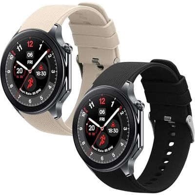 kwmobile Pulseira compatível com OnePlus Watch 3/2 / 2R / Oppo Watch X2 bracelete 2 correias de silicone flexíveis tamanho ajustável kwmobile Pulseira compatível com OnePlus Watch 3/2 / 2R / Oppo Watch X2 bracelete 2 correias de silicone flexíveis tamanho ajustável