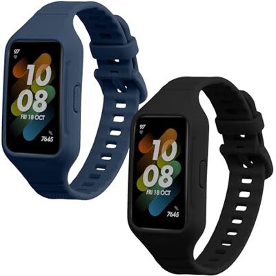 kwmobile Pulseira compatível com Huawei Band 7 / Band 6 / Honor Band 6 bracelete 2 correias de silicone flexíveis tamanho ajustável kwmobile Pulseira compatível com Huawei Band 7 / Band 6 / Honor Band 6 bracelete 2 correias de silicone flexíveis tamanho ajustável