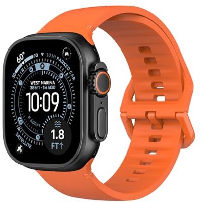 MoKo Correias desportivas para relógio compatível com Apple Watch Ultra 3/2/1 49 mm, S11/S10 46 mm, 9/8/7 45 mm, SE3/SE2/6/5/4 44 mm, 3/2/1 42 mm, correia de substituição de S silicone suu ave para Correa de Repuesto de Silicona Suave, para iWatch Ultra MoKo Correias desportivas para relógio compatível com Apple Watch Ultra 3/2/1 49 mm, S11/S10 46 mm, 9/8/7 45 mm, SE3/SE2/6/5/4 44 mm, 3/2/1 42 mm, correia de substituição de S silicone suu ave para Correa de Repuesto de Silicona Suave, para iWatch Ultra