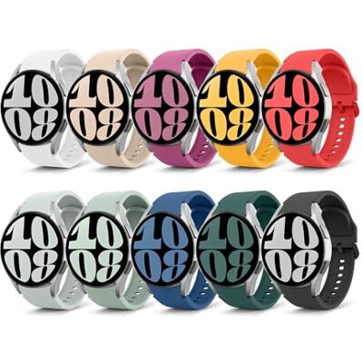 MoKo Bracelete compatível com Samsung Galaxy Watch 7 FE 6 5 4 40 mm 44 mm/Watch 6 Classic 43 mm 47 mm/Watch 5 Pro 45 mm/Watch 4 Classic 42 mm 46 mm, pulseira de substituição de silicone de 20 mm MoKo Bracelete compatível com Samsung Galaxy Watch 7 FE 6 5 4 40 mm 44 mm/Watch 6 Classic 43 mm 47 mm/Watch 5 Pro 45 mm/Watch 4 Classic 42 mm 46 mm, pulseira de substituição de silicone de 20 mm