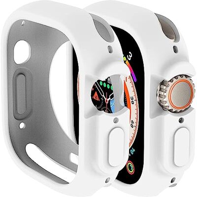 Miimall Capa compatível com Apple Watch Ultra 2/1 49 mm, capa de proteção flexível, TPU com proteção de bordas, resistente a riscos e impactos, anti-drop, Bumper Case para iWatch Ultra 2 Miimall Capa compatível com Apple Watch Ultra 2/1 49 mm, capa de proteção flexível, TPU com proteção de bordas, resistente a riscos e impactos, anti-drop, Bumper Case para iWatch Ultra 2