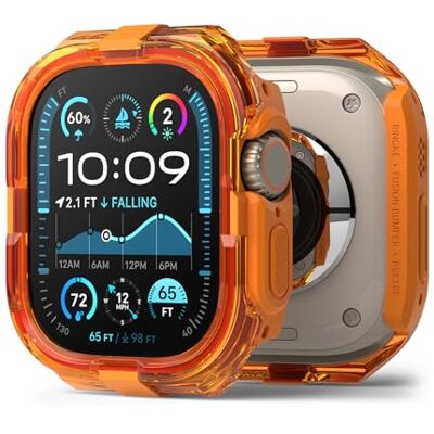 Ringke Fusion Bumper desenhado para capa Apple Watch Ultra 3/2/1 (49 mm), protetor leve e elegante de camada dupla Neon Orange Ringke Fusion Bumper desenhado para capa Apple Watch Ultra 3/2/1 (49 mm), protetor leve e elegante de camada dupla Neon Orange