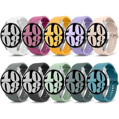 MoKo Bracelete compatível com Samsung Galaxy Watch 7 FE 6 5 4 40 mm 44 mm/Watch 6 Classic 43 mm 47 mm/Watch 5 Pro 45 mm/Watch 4 Classic 42 mm 46 mm, pulseira de substituição de silicone de 20 mm MoKo Bracelete compatível com Samsung Galaxy Watch 7 FE 6 5 4 40 mm 44 mm/Watch 6 Classic 43 mm 47 mm/Watch 5 Pro 45 mm/Watch 4 Classic 42 mm 46 mm, pulseira de substituição de silicone de 20 mm