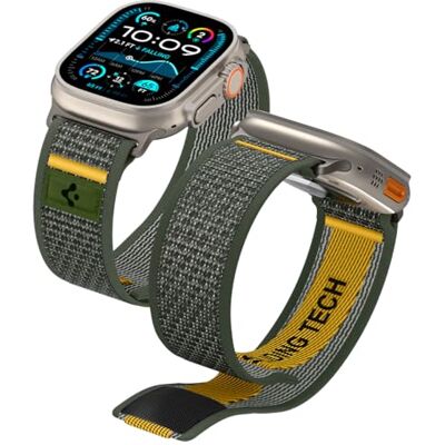 Spigen Correia Athlex Air compatível com Apple Watch Ultra 2/1 49 mm, série 10 46 mm, série 9/8/7/6/5/4/SE 45 mm, 44 mm Correa nailon transpirable con velcro y costura amarilla para 49/46/45/44/42mm Spigen Correia Athlex Air compatível com Apple Watch Ultra 2/1 49 mm, série 10 46 mm, série 9/8/7/6/5/4/SE 45 mm, 44 mm Correa nailon transpirable con velcro y costura amarilla para 49/46/45/44/42mm