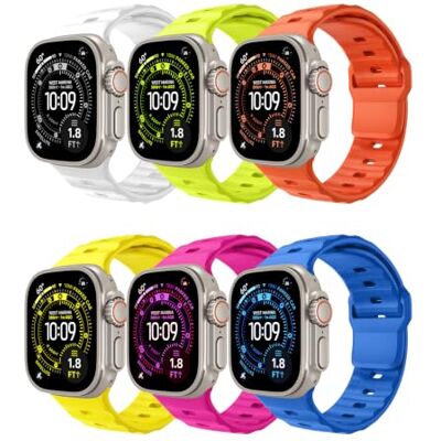 TiMOVO 6 peças correia desportiva compatível com Apple Watch Ultra 3/2/1 49 mm 46 mm 45 mm 44 mm 42 mm, correia de silicone para iWatch Series 11 10 9 8 7 6 5 4 3 2 1, SE33333, SE333 E SE2 Para Homens Deportiva Correa Silicona para iWatch Series 12 11 1 TiMOVO 6 peças correia desportiva compatível com Apple Watch Ultra 3/2/1 49 mm 46 mm 45 mm 44 mm 42 mm, correia de silicone para iWatch Series 11 10 9 8 7 6 5 4 3 2 1, SE33333, SE333 E SE2 Para Homens Deportiva Correa Silicona para iWatch Series 12 11 1