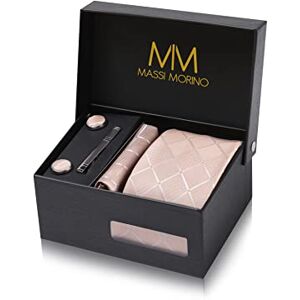 Massi Morino Gravata champanhe com lenço Conjunto de gravata para homem incl. Abotoaduras, pino e caixa de presente acessórios ideais para casamentos Massi Morino Gravata champanhe com lenço Conjunto de gravata para homem incl. Abotoaduras, pino e caixa de presente acessórios ideais para casamentos