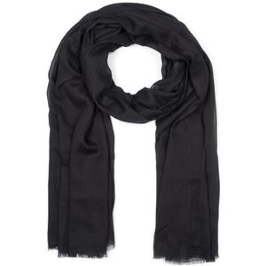styleBREAKER xaile leve e semi-transparente para mulher com franjas curtas, foulard liso para primavera e verão, lenço macio e largo para ombros 188 x 100 cm, Preto, Tamanho único styleBREAKER xaile leve e semi-transparente para mulher com franjas curtas, foulard liso para primavera e verão, lenço macio e largo para ombros 188 x 100 cm, Preto, Tamanho único