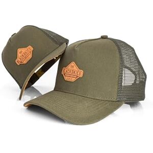 Blackskies ® Essentials Trucker Cap Conjunto de 2 bonés de beisebol para pais e crianças, design de casal, verde-verde-castanho, L Blackskies ® Essentials Trucker Cap Conjunto de 2 bonés de beisebol para pais e crianças, design de casal, verde-verde-castanho, L