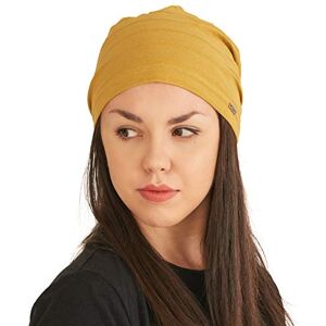 CHARM Mulher homem gorro de verão leves chapéu Slouchy Beanie 100 % algodão orgânico elástico Mustard M CHARM Mulher homem gorro de verão leves chapéu Slouchy Beanie 100 % algodão orgânico elástico Mustard M