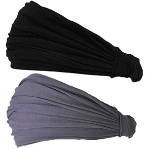 CHARM Homem fita de corrida bandana cabelo lenços bandana mulher elástica preto, cinzento escuro pacote de 2 m CHARM Homem fita de corrida bandana cabelo lenços bandana mulher elástica preto, cinzento escuro pacote de 2 m