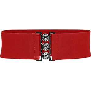 BlackButterfly Clássico triplo gancho largo elástico prender elástico cintura cinto, Vermelho BlackButterfly Clássico triplo gancho largo elástico prender elástico cintura cinto, Vermelho