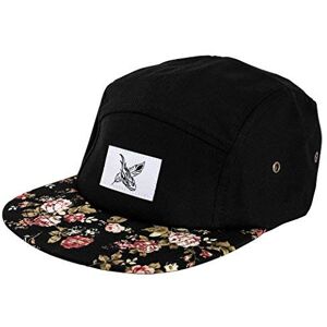 Blackskies ® 5-Panel Cap Boné de beisebol para homens e mulheres com padrão floral, unissexo, para surf, skate, acampamento, basecap unissexo, streetwear, outdoor, verão, tempo livre., Black Beauty Blackskies ® 5-Panel Cap Boné de beisebol para homens e mulheres com padrão floral, unissexo, para surf, skate, acampamento, basecap unissexo, streetwear, outdoor, verão, tempo livre., Black Beauty