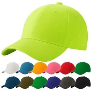 4sold Boné para homem 100 % algodão, ajustável, leve, respirável verão, desporto e uso diário, estilo clássico sem logotipo, confortável e adequado para exterior, Neon Green, Tamanho único 4sold Boné para homem 100 % algodão, ajustável, leve, respirável verão, desporto e uso diário, estilo clássico sem logotipo, confortável e adequado para exterior, Neon Green, Tamanho único