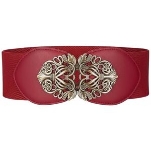 BlackButterfly Cinto elástico de espartilho de cintura de 8 cm com fivela antiga, Vermelho BlackButterfly Cinto elástico de espartilho de cintura de 8 cm com fivela antiga, Vermelho