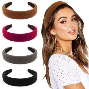 DRESHOW 4 peças diadema para mulheres e meninas veludo macio diadema moda boho largo faixas antiderrapantes cabelo acessórios DRESHOW 4 peças diadema para mulheres e meninas veludo macio diadema moda boho largo faixas antiderrapantes cabelo acessórios