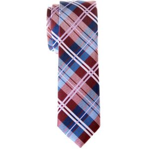 Retreez Gravata de microfibra fina com estampado xadrez elegante para homens, Tamanho único Retreez Gravata de microfibra fina com estampado xadrez elegante para homens, Tamanho único