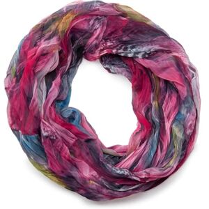 styleBREAKER Padrão de pena de estilo batik cachecol tubo de laço, queda e rugas, sedoso e leve , Tamanho único styleBREAKER Padrão de pena de estilo batik cachecol tubo de laço, queda e rugas, sedoso e leve , Tamanho único