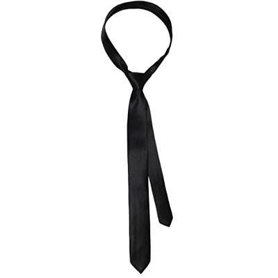BYUTFA Gravata Mulher Lenço Fino Longo Uniforme JK Cor Sólida Formal Negra BYUTFA Gravata Mulher Lenço Fino Longo Uniforme JK Cor Sólida Formal Negra