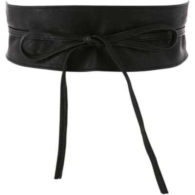 FASHIONGEN Cinto de mulher Obi largo de couro sintético, para vestido, MICA Cinturón Obi para mujer Ancho 8,5 cm Poliuretano Fabricado en Francia FASHIONGEN Cinto de mulher Obi largo de couro sintético, para vestido, MICA Cinturón Obi para mujer Ancho 8,5 cm Poliuretano Fabricado en Francia