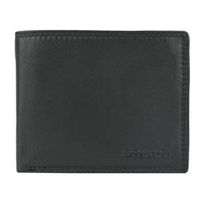 Police Carteira de couro genuíno para homem com caixa de presente, 12,5 x 9,5 x 2,5 cm, Moderno Police Carteira de couro genuíno para homem com caixa de presente, 12,5 x 9,5 x 2,5 cm, Moderno