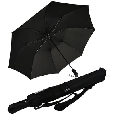 iX-brella Guarda-chuva de golfe dobrável XXL de fibra de vidro de 124 cm com automático, preto, 124 cm iX-brella Guarda-chuva de golfe dobrável XXL de fibra de vidro de 124 cm com automático, preto, 124 cm