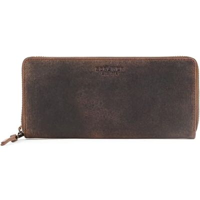 Berliner Bags Palma carteira grande de pele autêntica para mulher com fecho de correr integral e proteção RFID e inclui caixa de presente, Terra, Tamanho único, Vintage Marrón Cuero de Búfalo Hecho a Mano Textura Natural Acabado Artesanal Certificado TÜ Berliner Bags Palma carteira grande de pele autêntica para mulher com fecho de correr integral e proteção RFID e inclui caixa de presente, Terra, Tamanho único, Vintage Marrón Cuero de Búfalo Hecho a Mano Textura Natural Acabado Artesanal Certificado TÜ