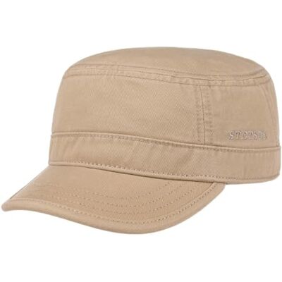 Stetson Boné militar com proteção UV para mulher/homem viseira, forro, fechado nas costas verão/inverno Stetson Boné militar com proteção UV para mulher/homem viseira, forro, fechado nas costas verão/inverno