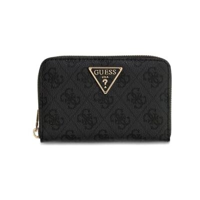 GUESS Mulher carteira Zip Around Laurel II SLG Med preto antracite design icónico , vários compartimentos, porta-cartões GUESS Mulher carteira Zip Around Laurel II SLG Med preto antracite design icónico , vários compartimentos, porta-cartões