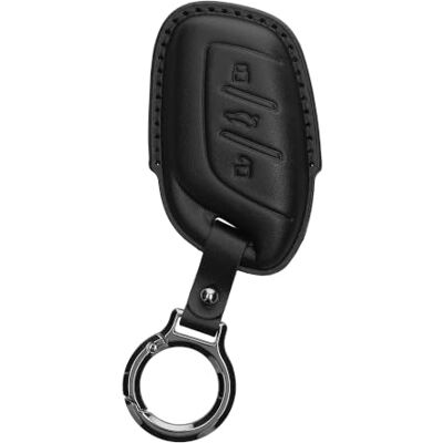 kwmobile Capa compatível com porta-chaves de MG 3 botões ZS MG4 MG5 MG6 capa capa para comando de carro de couro com porta-chaves inclui anel de porta-chaves preto kwmobile Capa compatível com porta-chaves de MG 3 botões ZS MG4 MG5 MG6 capa capa para comando de carro de couro com porta-chaves inclui anel de porta-chaves preto