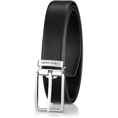 Pierre Cardin Cinto de couro para homem cinto de couro de vaca, 30 mm de largura e 3,8 mm forte, ajustável, cinto, cinto de couro, cinto clássico, preto Pierre Cardin Cinto de couro para homem cinto de couro de vaca, 30 mm de largura e 3,8 mm forte, ajustável, cinto, cinto de couro, cinto clássico, preto