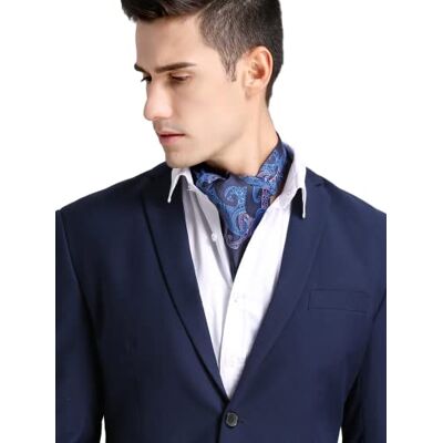 Prettystern Ascot Homem de 100% Seda – Lenço Elegante de 2 Camadas Gravata Lavallière Lenço de Pescoço para Negócios e Cerimônias Prettystern Ascot Homem de 100% Seda – Lenço Elegante de 2 Camadas Gravata Lavallière Lenço de Pescoço para Negócios e Cerimônias