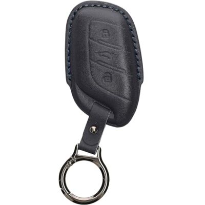 kwmobile Capa compatível com porta-chaves de MG 3-botões ZS MG4 MG5 MG6 capa capa para comando de carro de couro com porta-chaves inclui anel de porta-chaves azul escuro kwmobile Capa compatível com porta-chaves de MG 3-botões ZS MG4 MG5 MG6 capa capa para comando de carro de couro com porta-chaves inclui anel de porta-chaves azul escuro